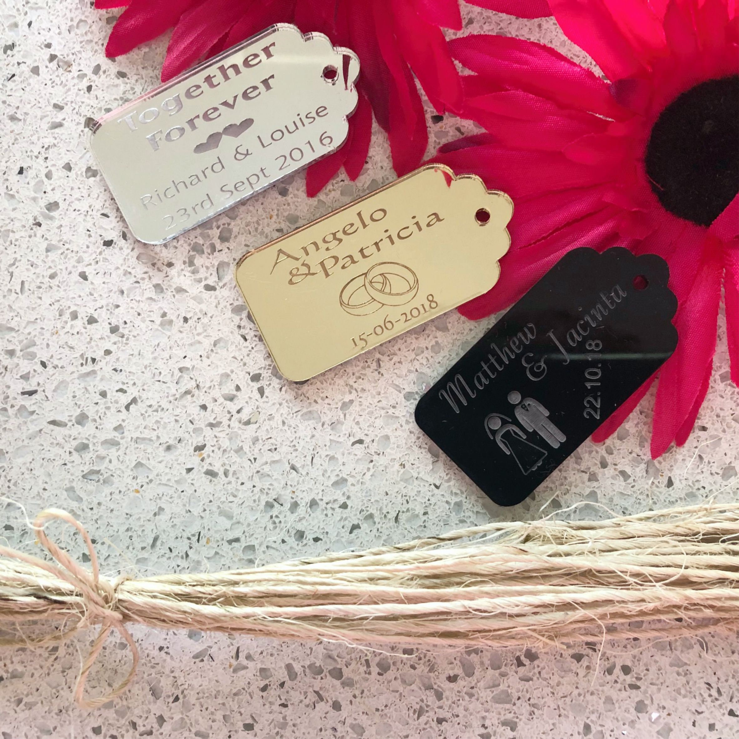 Personalised Rectangle Acrylic Gift Tag With String - Rectangle Gift ...