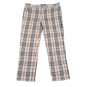 Vintage BURBERRY London Nova Check Trouser Pants Sz 28-29
