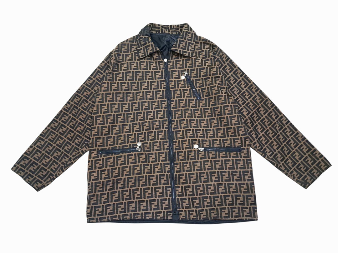 Vintage FENDI ZUCCA Monogram Jacket Reversible Made in ITALY - Etsy