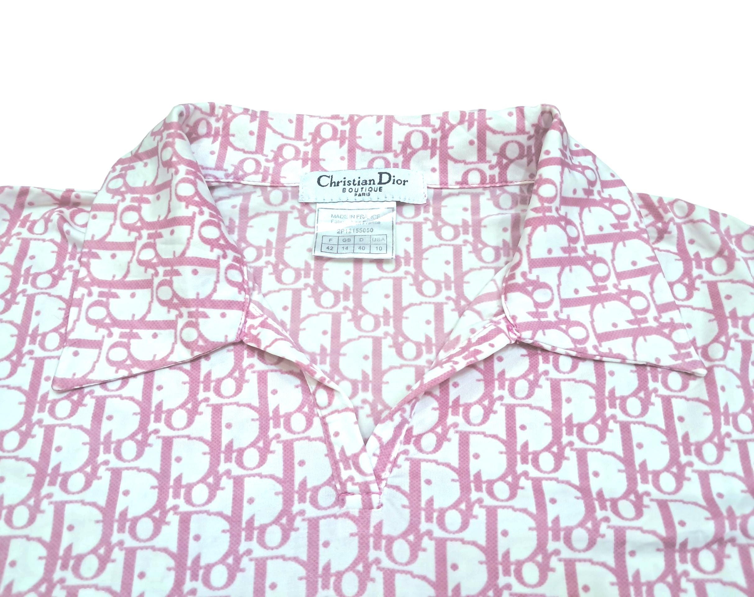 Rare Vintage Christian Dior Monogram Polo Shirt Pink - Etsy