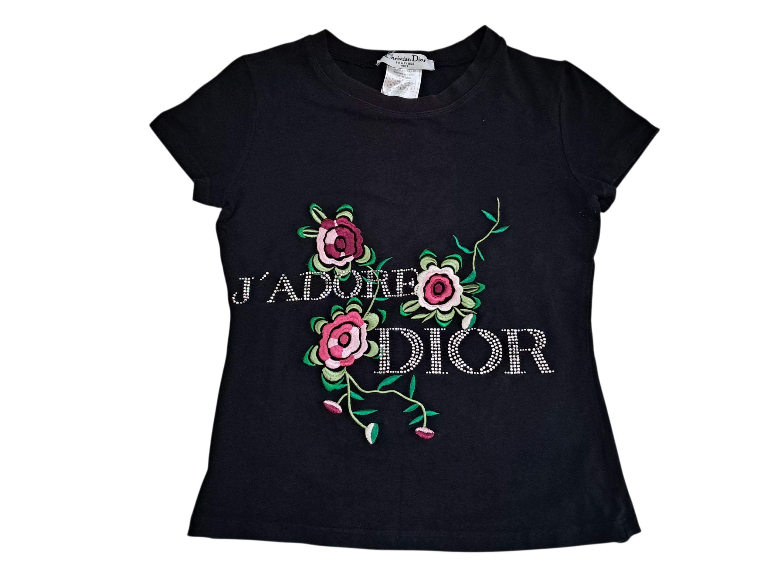 JADORE Christian Dior 長袖Tシャツブラックピンク42希少 JADORE Christian Dior 長袖Tシャツブラックピンク42希少 JADORE