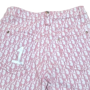 Vintage Christian Dior Monogram John Galliano Cropped Pants Pink