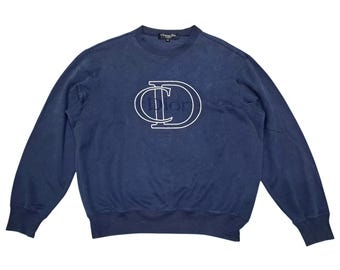 90s Christian dior 刺繍ロゴ スウェット ネイビー M Christian Dior - 90s Christian dior 刺繍ロゴ スウェット ネイビー M