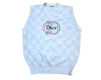 トップス 90s Christian Dior Fleece Vest Vintage 90s Christian Dior Monogram Fleece Zipper Vest