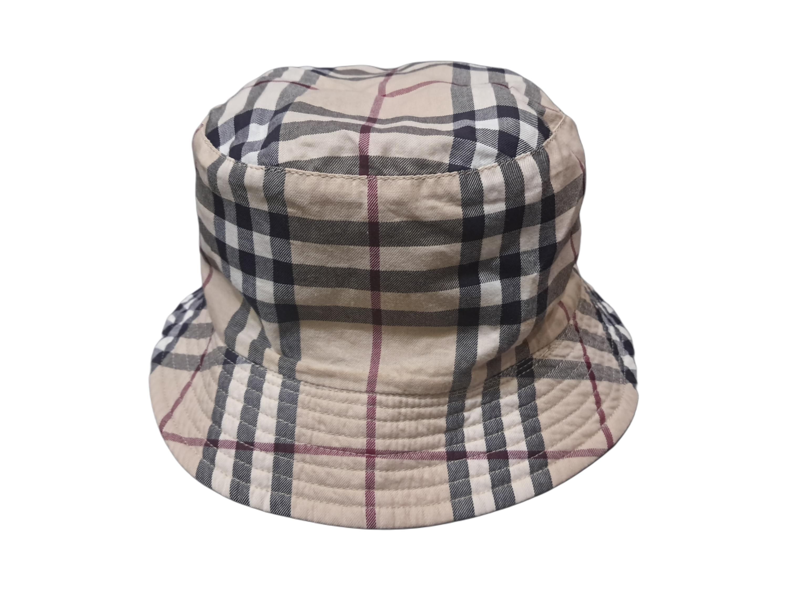burberrys london vintage 1980s authentic nova check cotton bucket hat size large Burberry-Style Nova Check Bucket Hat Slight stain, as  main image 4