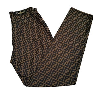 Vintage FENDI Zucca Monogram Trouser Pants Size 31 Made in ITALY