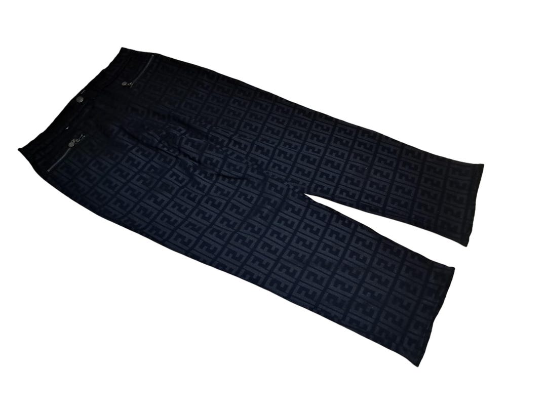 FENDI Polyester cotton Zucca Pattern with Belt Pants setup Best Bottoms Brown 42/46