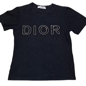 Christian Dior ブラック デニムロゴ　Tシャツ　ヴィンテージ DIOR | CD Icon Tシャツ (レギュラー フィット) コットンジャージー