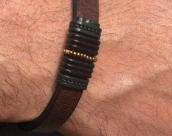 Braccialetti Con Perline In Pelle Marroni Uomo | Classy Men