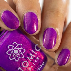 Francium (Fr) - Neon Purple Nail Polish - Shimmer Lacquer - Vegan Cruelty-Free - Handmade Small Batch - 5 Free