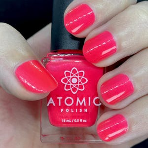 Promethium (Pm) - Neon Melon Nail Polish - Shimmer Lacquer - Vegan Cruelty-Free - Handmade Small Batch - 5 Free