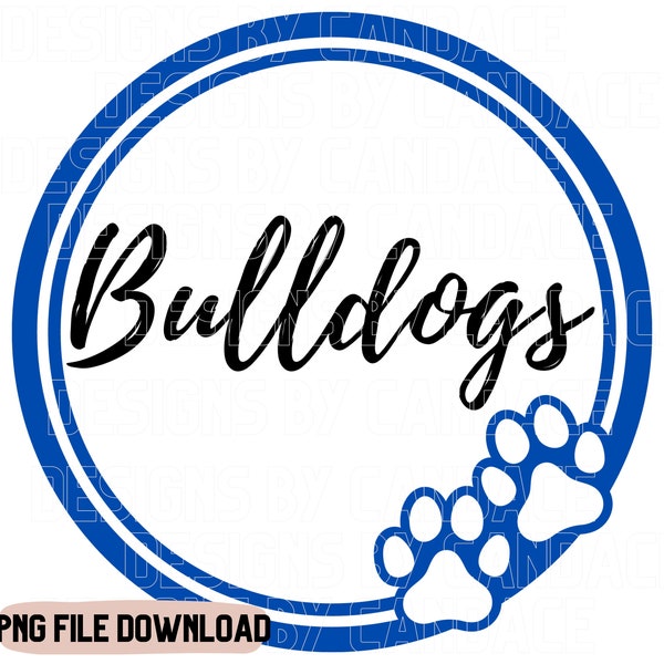 Circle Bulldogs Paw, school mascot, teacher, Bulldogs, Bulldogs shirt, cheerleader, Back to School (SVG, PNG, JPEG)