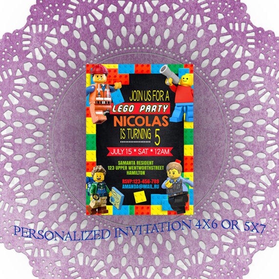 lego birthday invitations lego