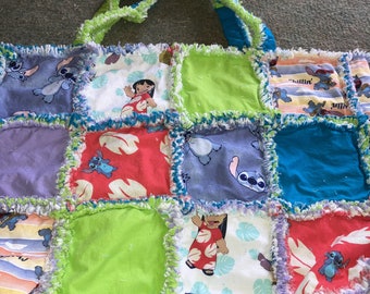 Lilo & Stitch Rag Quilt Reversible Diaper Bag/Tote