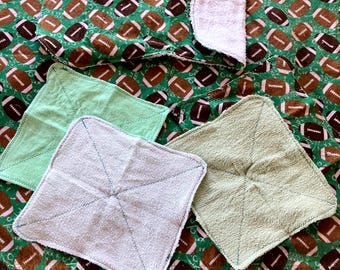 Football Baby Receiving Blanket, Burp Cloth and Wash Cloth Set