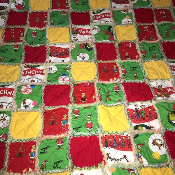 Grinch (Doctor Suess) Rag Quilt