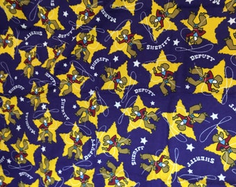 Purple Cowboy/Sheriff Flannel Baby Receiving Blanket