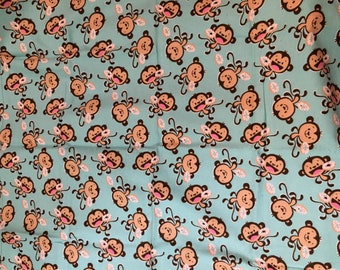 Monkey Flannel Baby Receiving Blanket