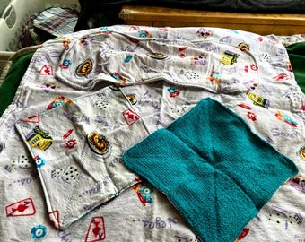 Purple, Lucky Baby Receiving Blanket, Burp Cloth and wash cloth set