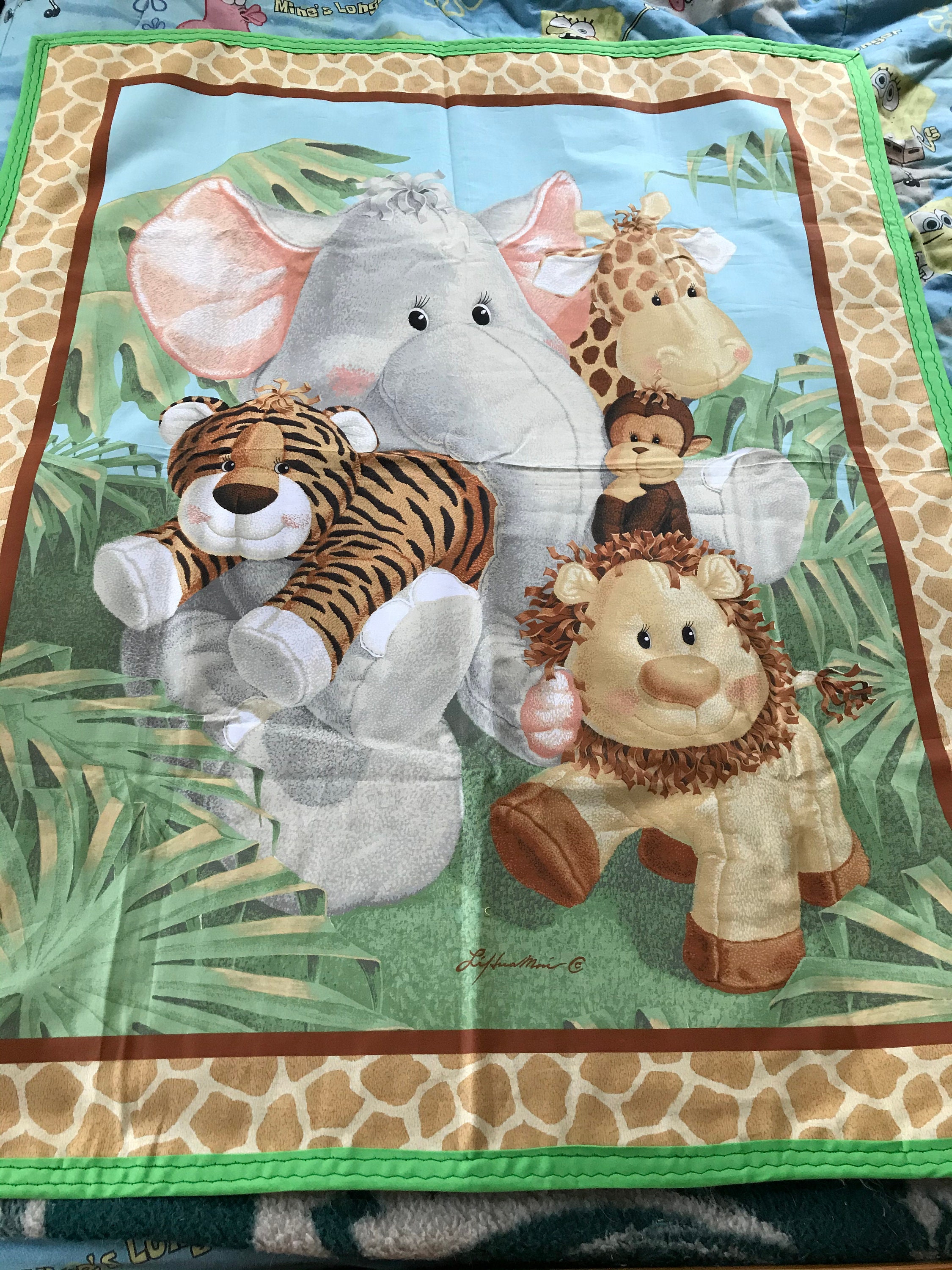 Jungle Animal Baby Quilt crib/toddler Bed Etsy UK