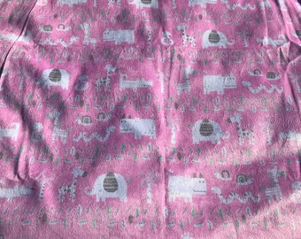 Minky Baby Blanket (Zoo Animals) Receiving Blanket in Pink or Green