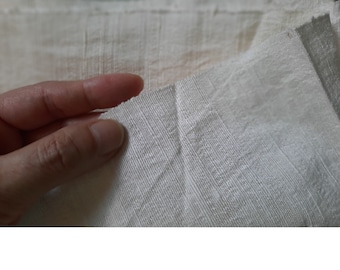 Tessuto di seta grezza tagliato su misura, non tinto, tessitura artigianale, larghezza 35,43", tessuto naturale