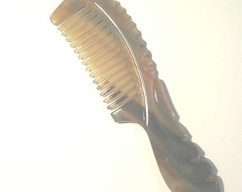 Curly-wavy hair Buffalo Horn Comb. Smooth wide gap tooth Anti Static Comb Perfect for curly long thick hair.