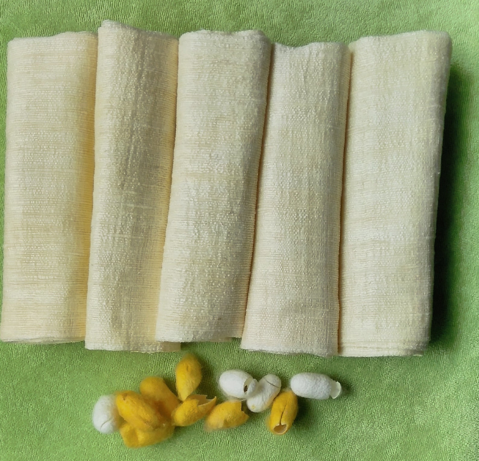 Set of 5 Raw Silk Washcloths Spa face Towel Raw Silk face Etsy