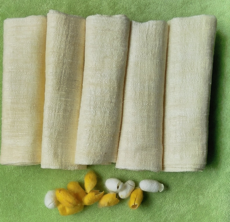 Set of 5 Raw Silk Washcloths Spa Face Towel Raw Silk Face Etsy