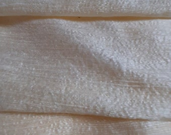 Handmade Raw Silk Fabric: Natural Undyed Weave, 31.5" Wide