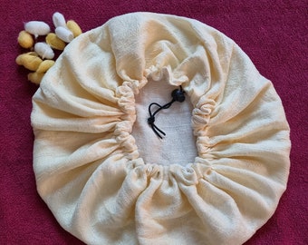 Raw silk sleep bonnet, Adjustable one layer sleep cap silk hair woman bonnet