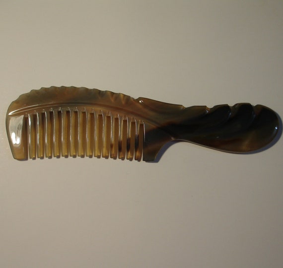 Curly Wavy Hair Buffalo Horn Comb Smooth Wide Gap Tooth Anti Etsy