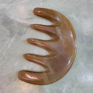 Hornkamm, extra breiter gezahnter Kamm, antistatischer Büffelhornkamm für dickes und lockiges Haar, Massage Hornkamm