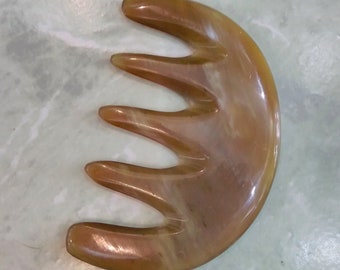 Horn Comb, Extra Wide Toothed Comb, Anti Static Buffalo Horn Comb for thick and curly-wavy hair, Massage horn comb