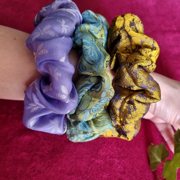 Mulberry silk scrunchie, Silk Hair Scrunchies  - Silk Scrunchie set,  Hair Accessories - Ponytail scrunchie