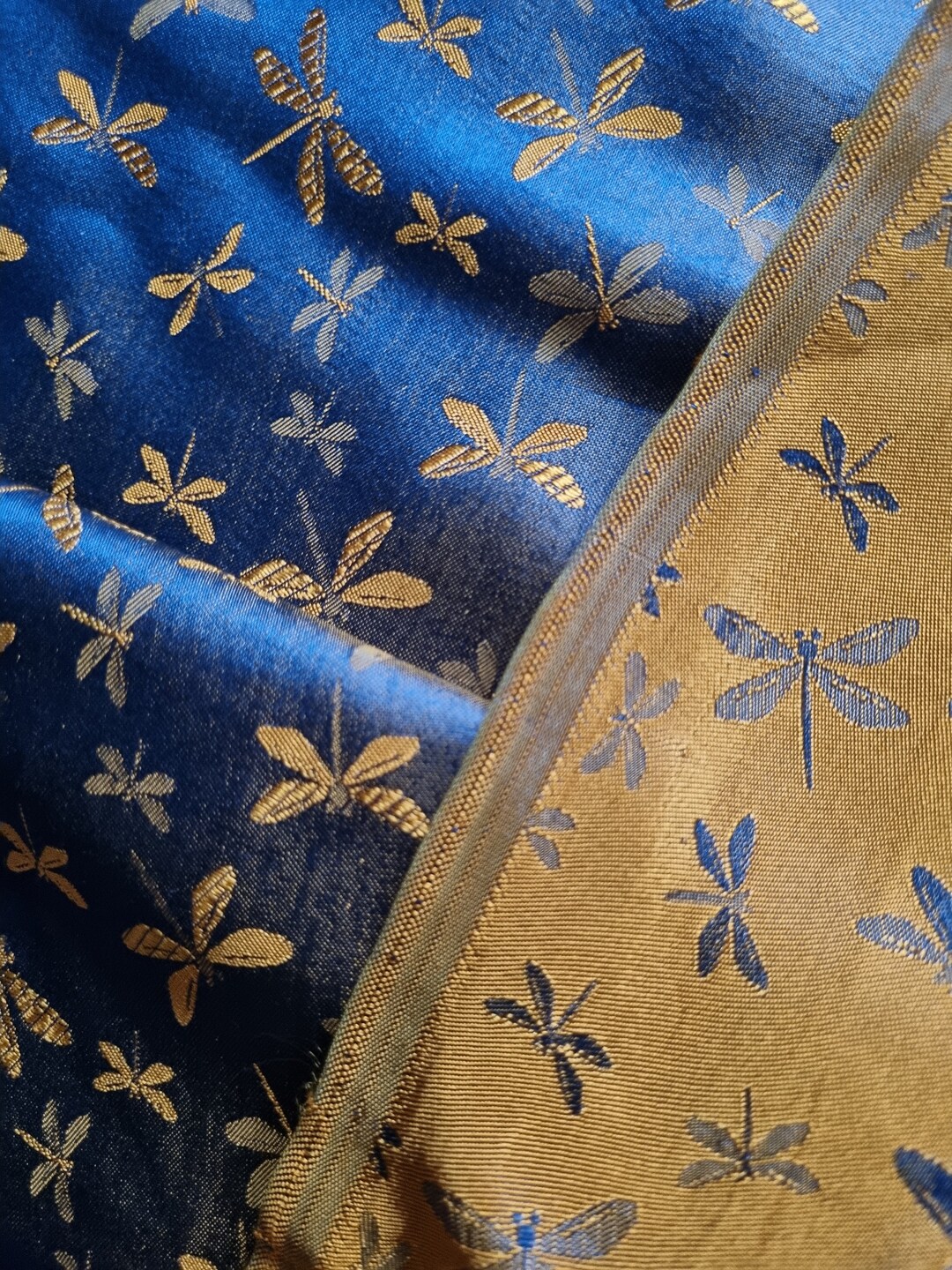 MULBERRY SILK Fabric by the Yard Silk Floral Fabric Blue Etsy