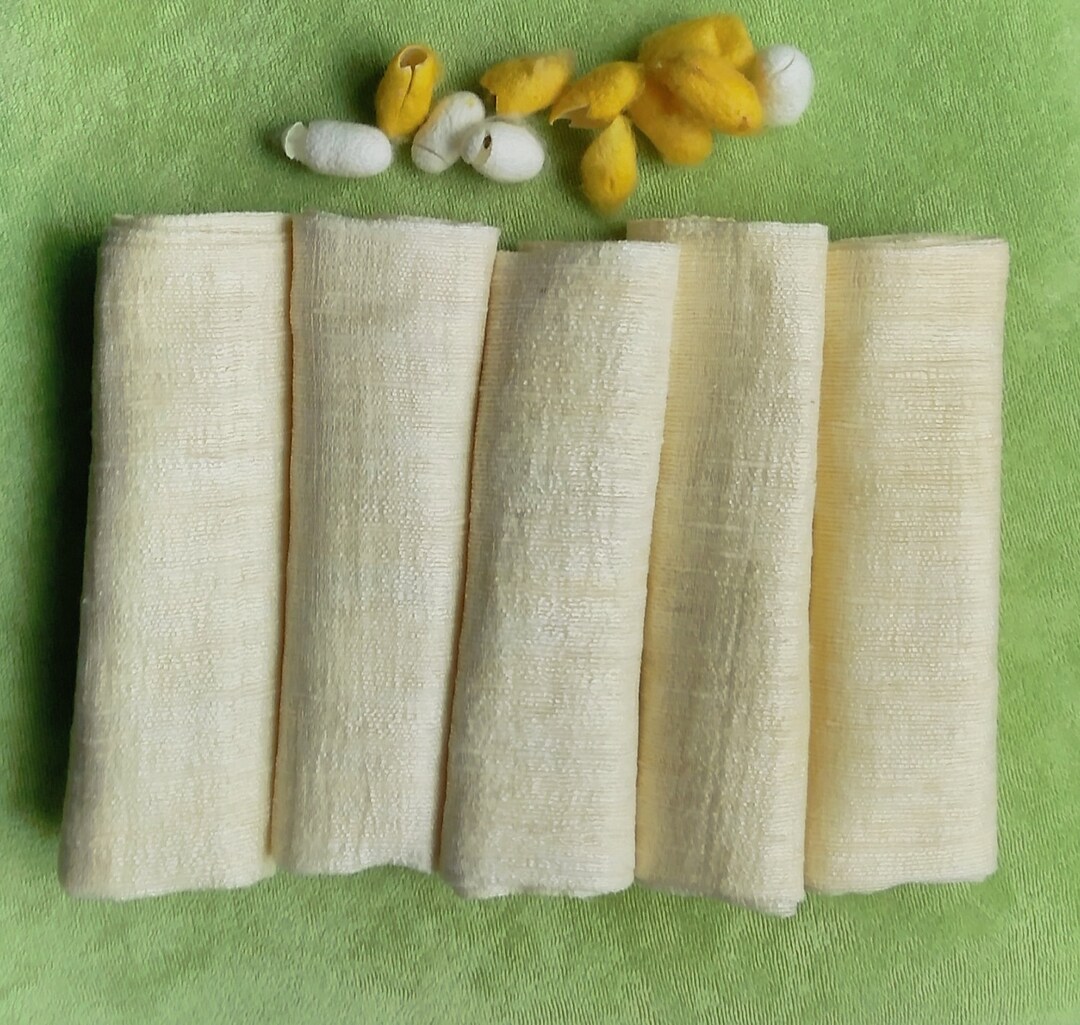 Set of 5 Raw Silk Towel, Spa Face Towel, Raw Silk Face Towel for Baby