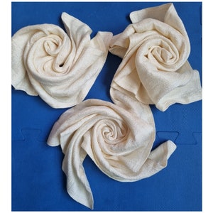 Set of 3 Raw Silk Washcloths, Spa face Towel, Raw Silk face towel, face cover.