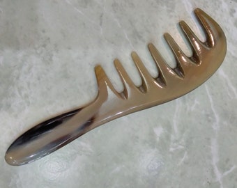 Natural Horn Comb, Extra Wide Toothed Comb, Anti Static Buffalo Horn Comb, Horn Hair Comb, Massage horn comb