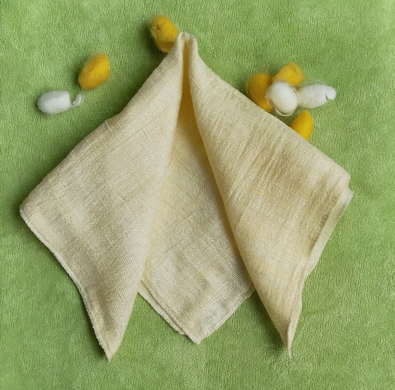 Raw Silk Washcloths, Spa Face Towel, Raw Silk Face Towel Handmade