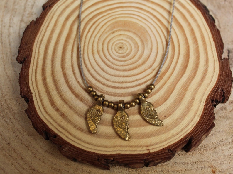 Macrame necklace and brass beads,Simple necklace for her,adjustable Chocker,Necklace with brass Simple necklace with brass beads