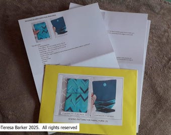 Pattern to make your own fabric Purse, physical pattern, easy to follow instructions by picture and words