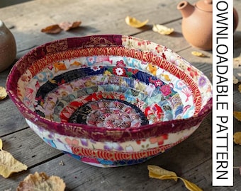 Jelly Roll Bowl Sewing Pattern, Easy Step-by-Step Instructions (Digital Download)