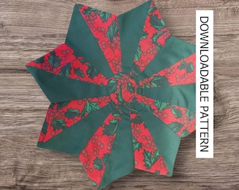 Table Centre Mat Pattern, Holly Berry Design, Easy Sewing Instructions (Digital Download)