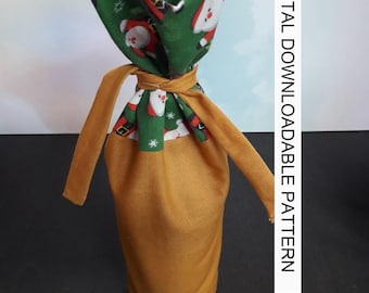 Pattern for bottle bag/reusable fabric bottle bag, downloadable pattern, easy to follow instructions by picture and words