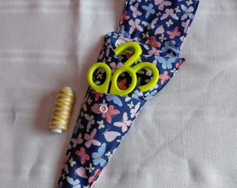 Padded triple scissor storage pouch,  keep your scissors safe, beautiful padded scissor holder, scissor tidy