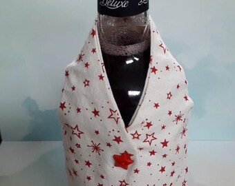 Fabric Waistcoat for a bottle. Well dressed drinks bottle. Gift wrapping for a bottle. Best dressed bottle.  Make that bottle extra special.