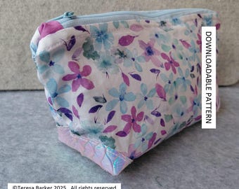 Downloadable Pattern for a zipped pouch with reinforced corners