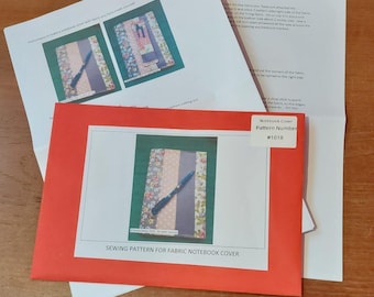 Pattern for a Notebook Cover,  physical pattern, easy to follow instructions by picture and words