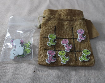 Handmade Tic Tac Toe Game, table game, wedding favor, holiday game, travel game, child game, 2 player game, portable game, fun counters